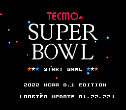 Tecmo Super Bowl: 2022 NCAA D.1 Edition - Misc ROMs - TBORG