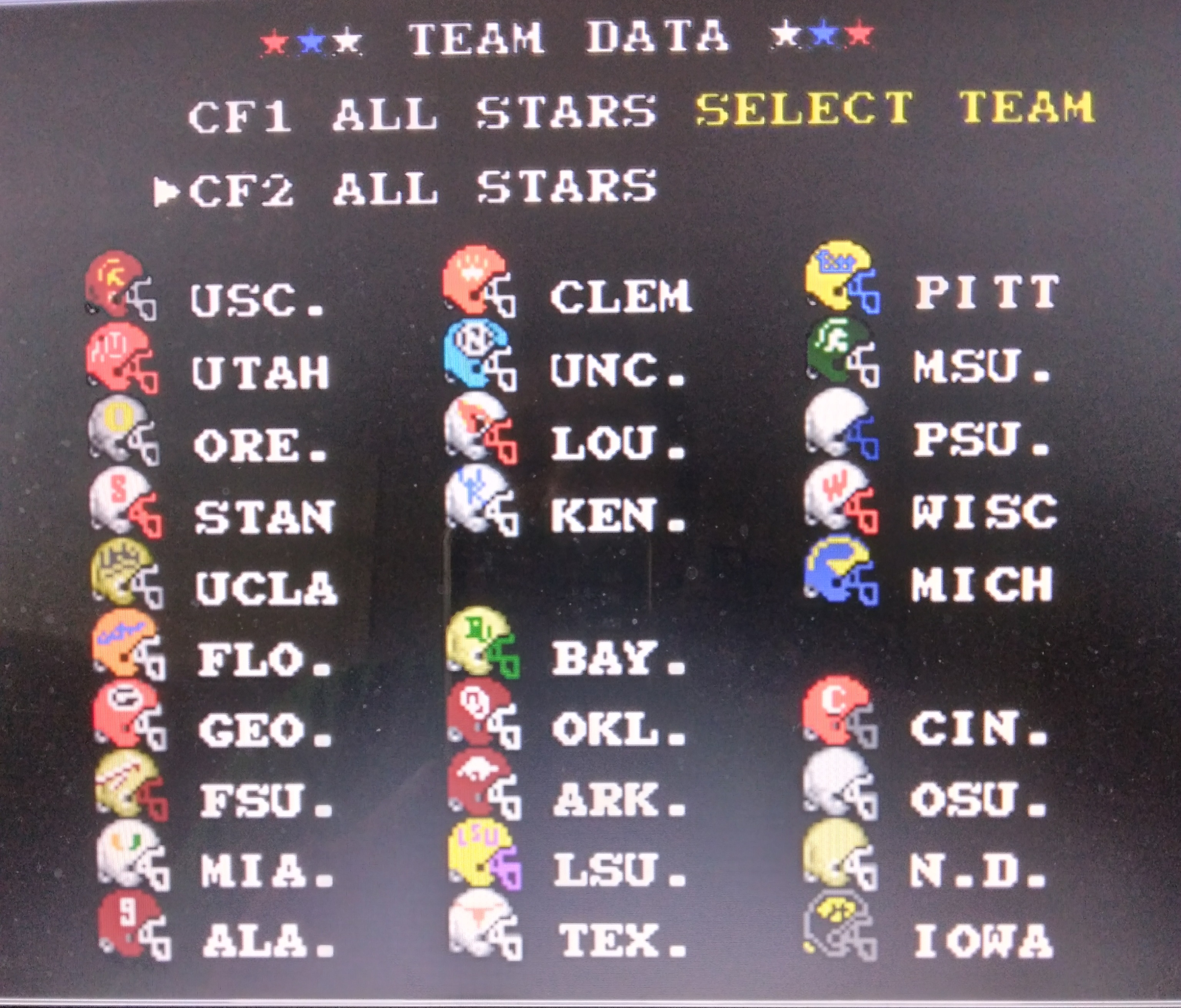 Tonight I posted my latest edit, Tecmo Super Bowl 2022 NCAA D.1 Football  Edition at TecmoBowl.org & SBlueman.com. Choose your team from 32 NCAA  teams. Can you win the National Championship? :