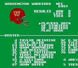 tecmo bowl washington